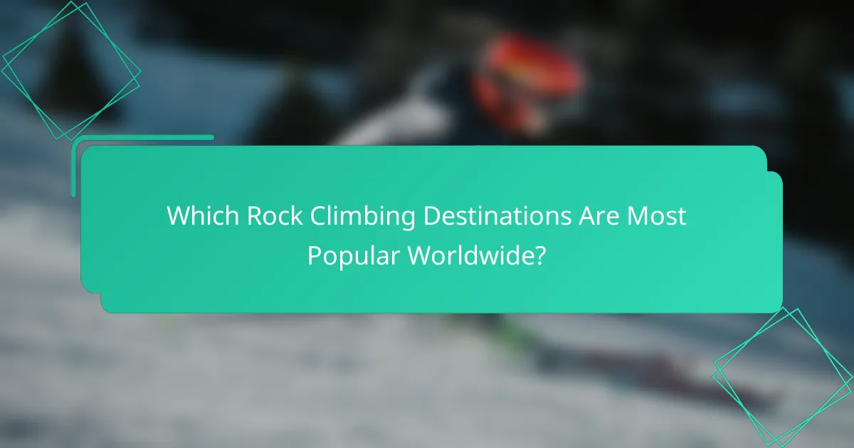 Which Rock Climbing Destinations Are Most Popular Worldwide?